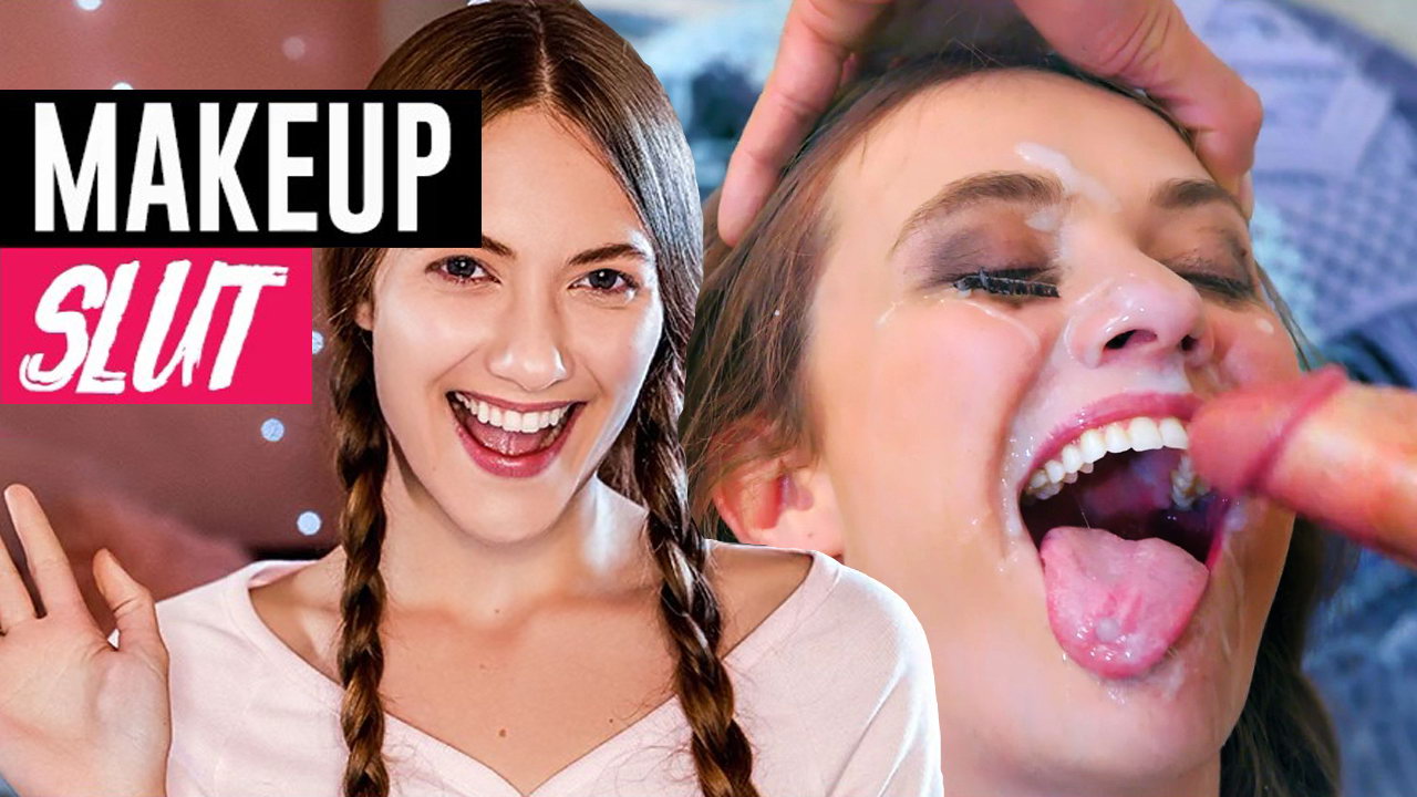 La vlogger de maquillaje se convierte en una puta con semen. ¡Mírala ahora!