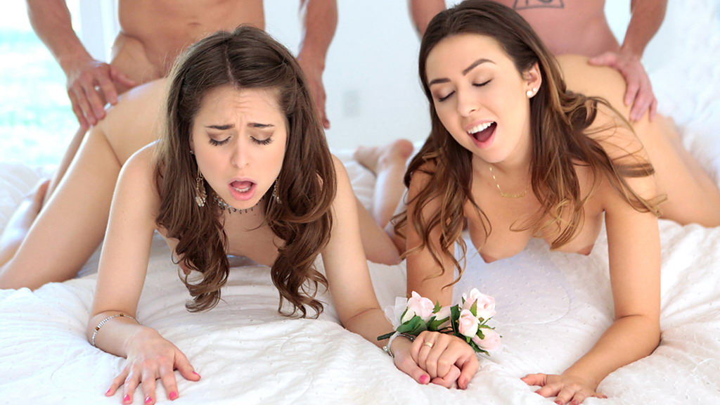Las chicas intercambian a sus padres para que las follen en la noche del baile de graduación