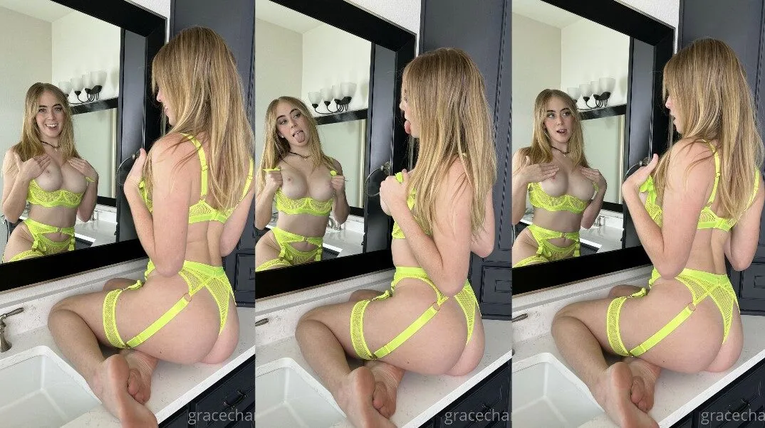 Fotos de topless de lencería de neón de gracia charis